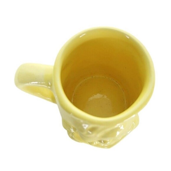 Vintage 1940s Yellow Little Choir Boy Singer Ceramic Religious Coffee Mug RARE - Picture 7 of 8